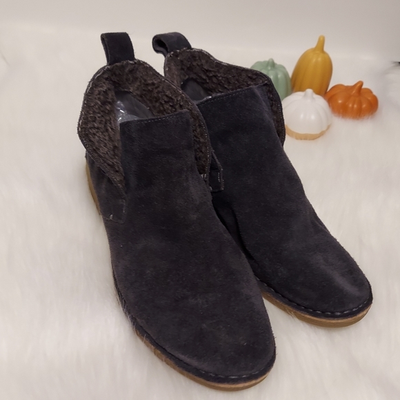 Dolce Vita Dark Gray Ankle Boots Faux Wool Lining Women's 6.5 - Picture 6 of 10